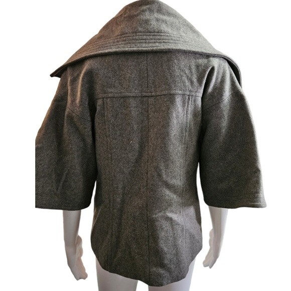 Sophia Eugene Gray Wool Short Bell Sleeve  Blazer Jacket - Picture 3 of 7